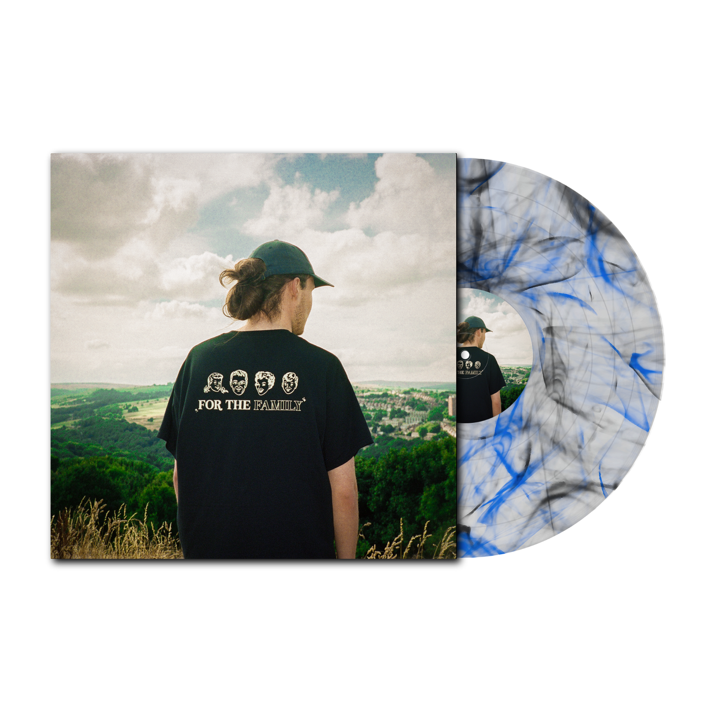 FOR THE FAMILY VINYL - CLEAR W/ BLUE AND BLACK SMOKE
